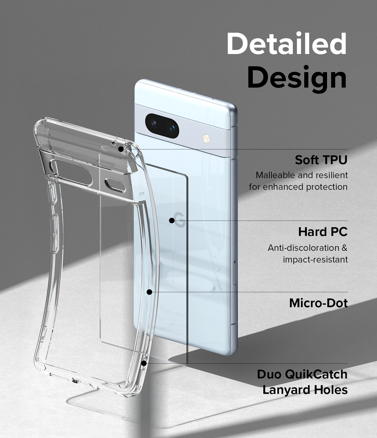 Coque Fusion Google Pixel 7a, Transparent