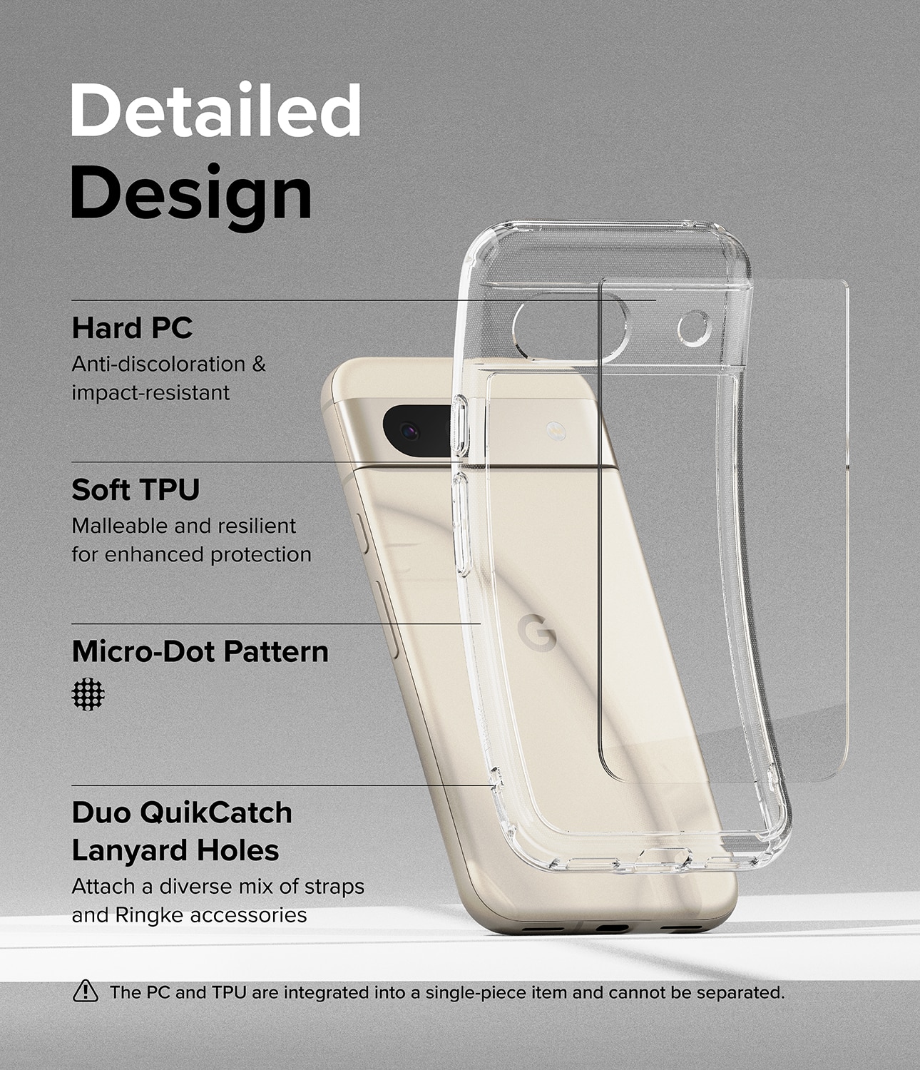 Coque Fusion Google Pixel 8a, Transparent