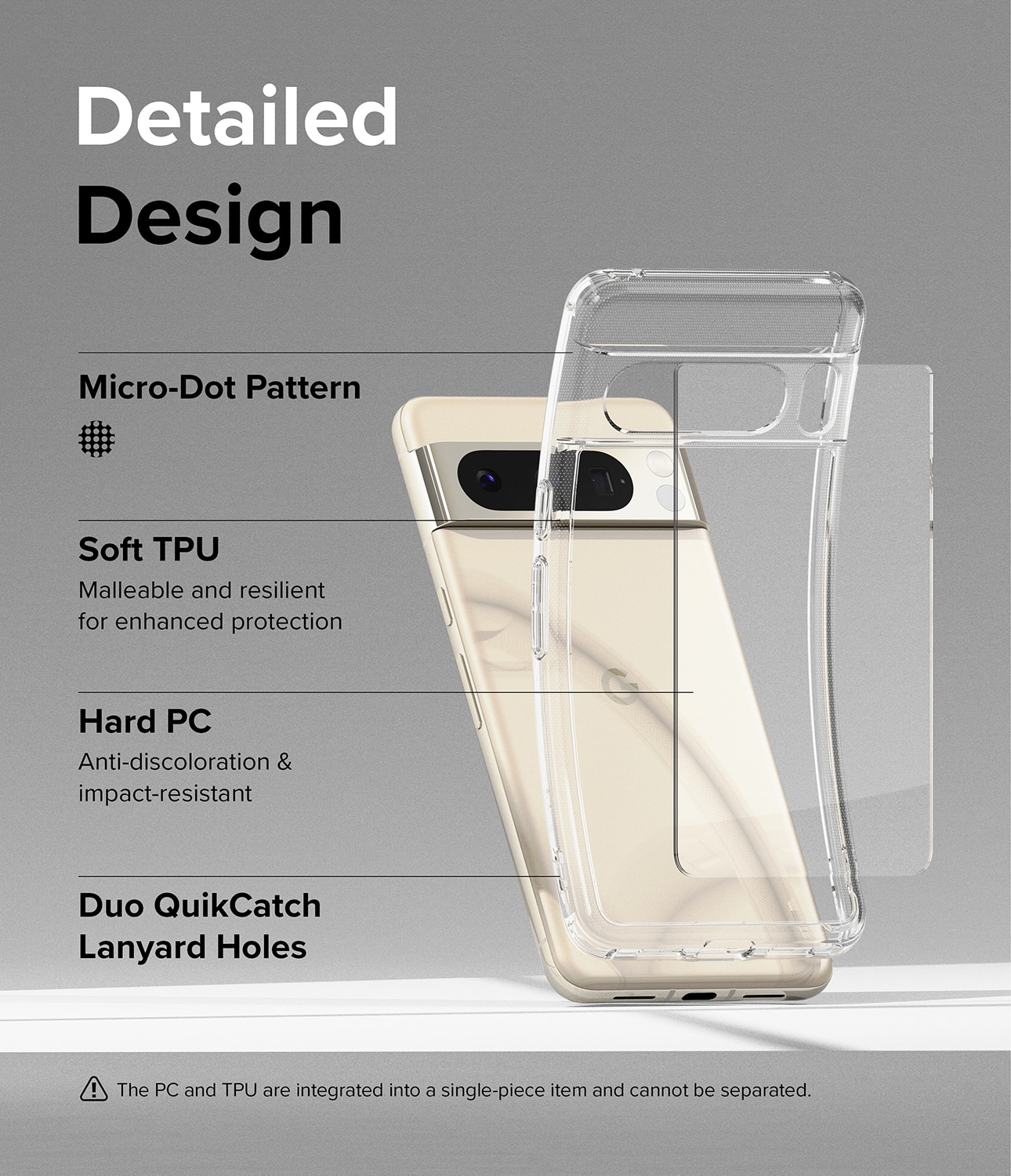 Coque Fusion Google Pixel 8 Pro, Transparent