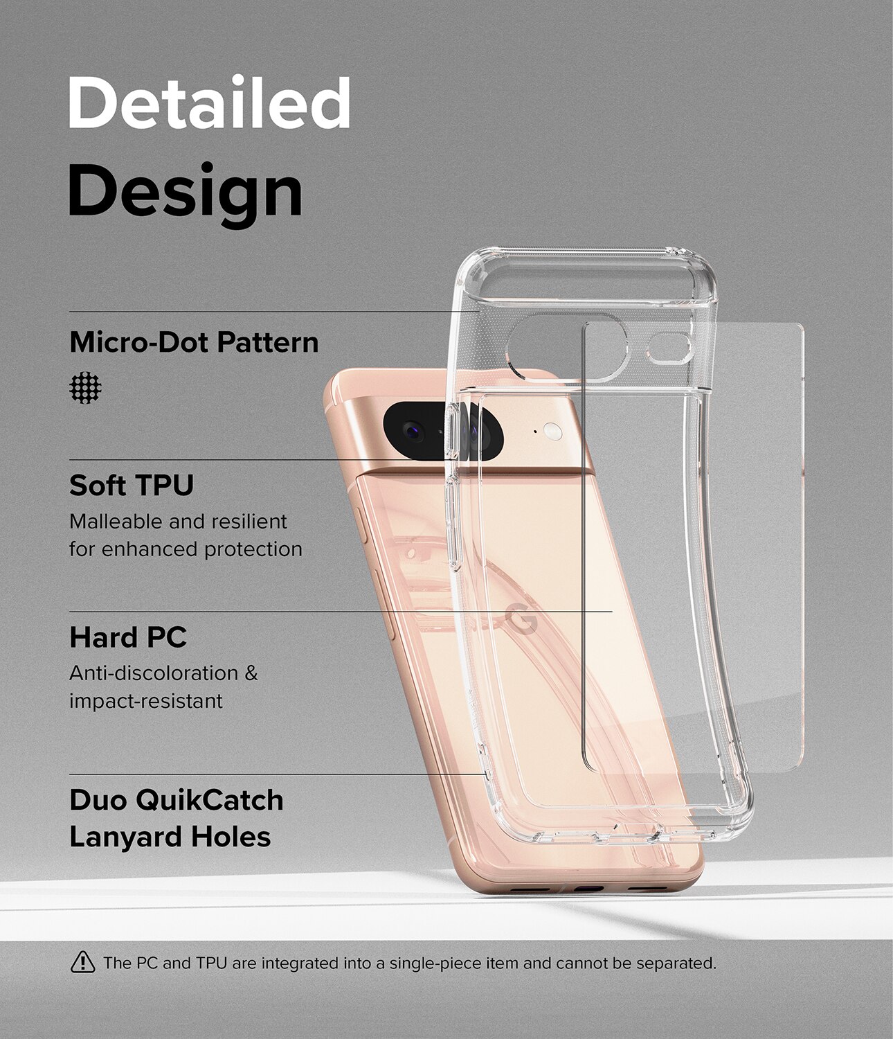 Coque Fusion Google Pixel 8, Transparent