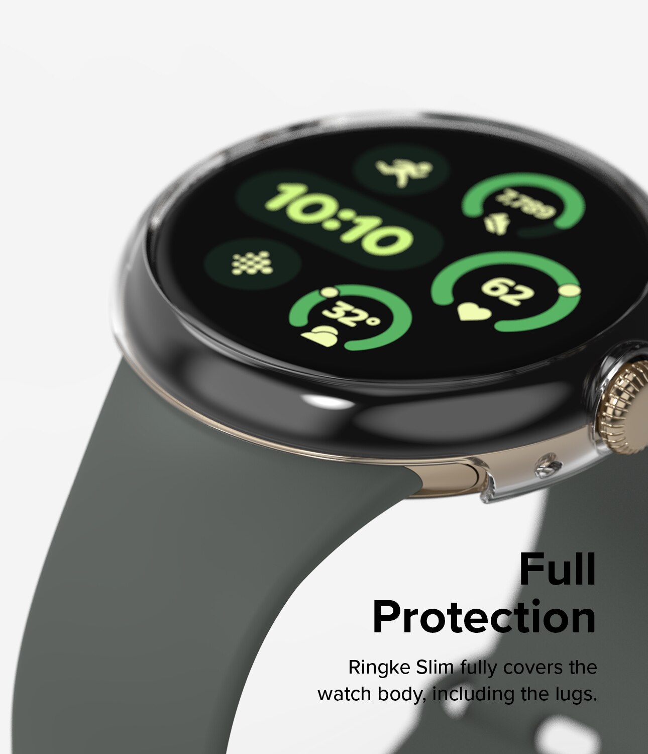 Coque Slim (2 pièces) Google Pixel Watch 3 41mm, Matte Black & Clear