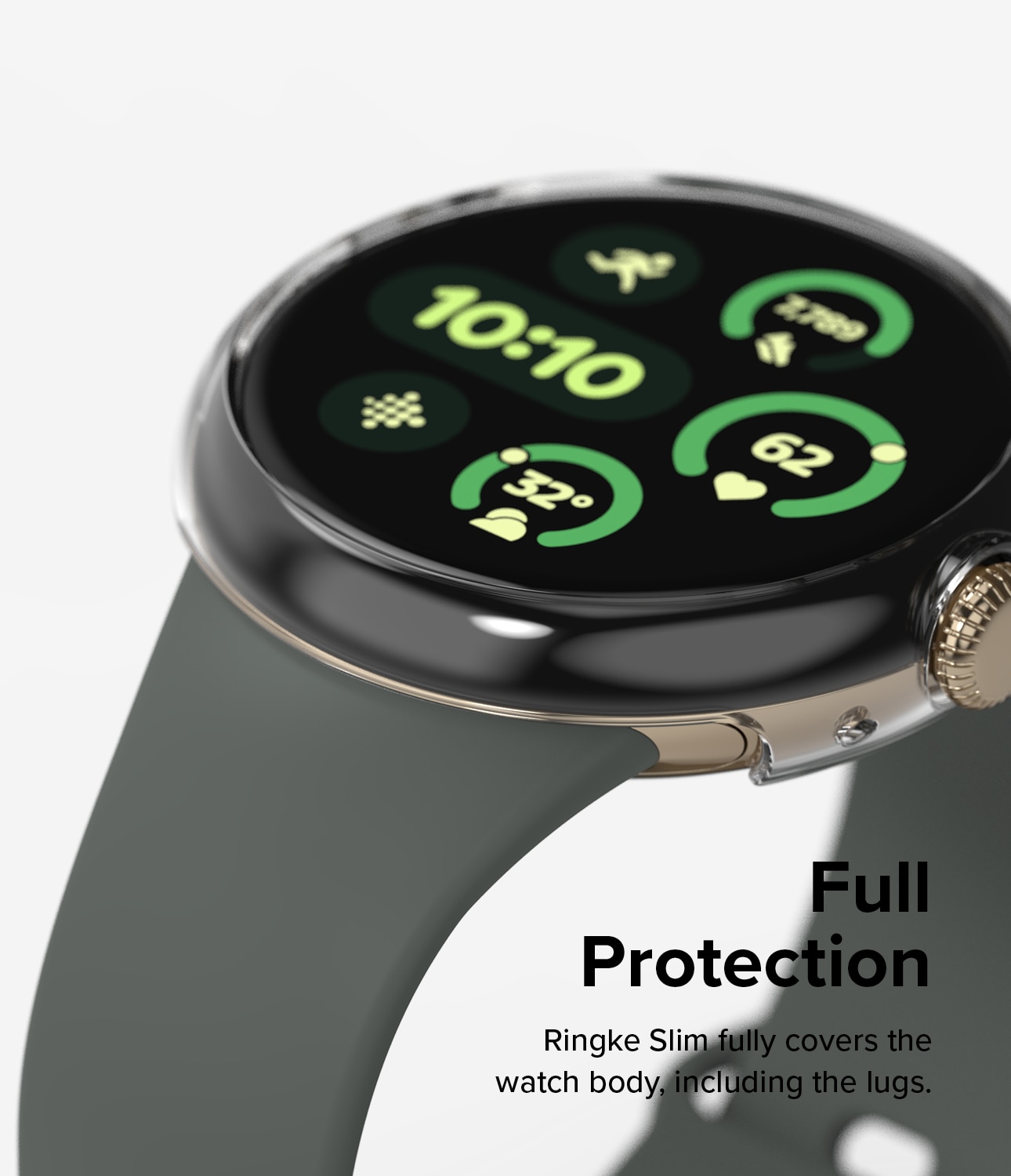 Coque Slim (2 pièces) Google Pixel Watch 3 45mm, Matte Black & Clear