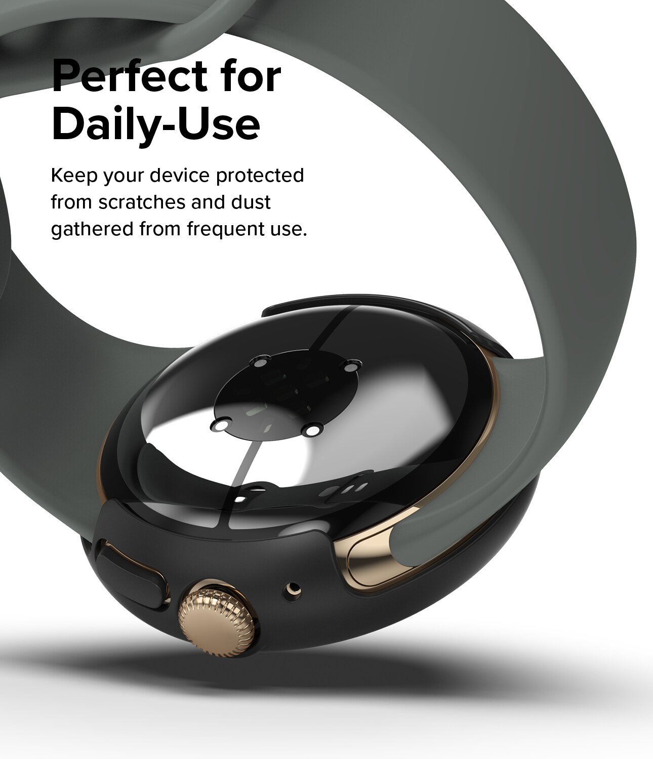 Coque Slim (2 pièces) Google Pixel Watch 3 45mm, Matte Black & Clear