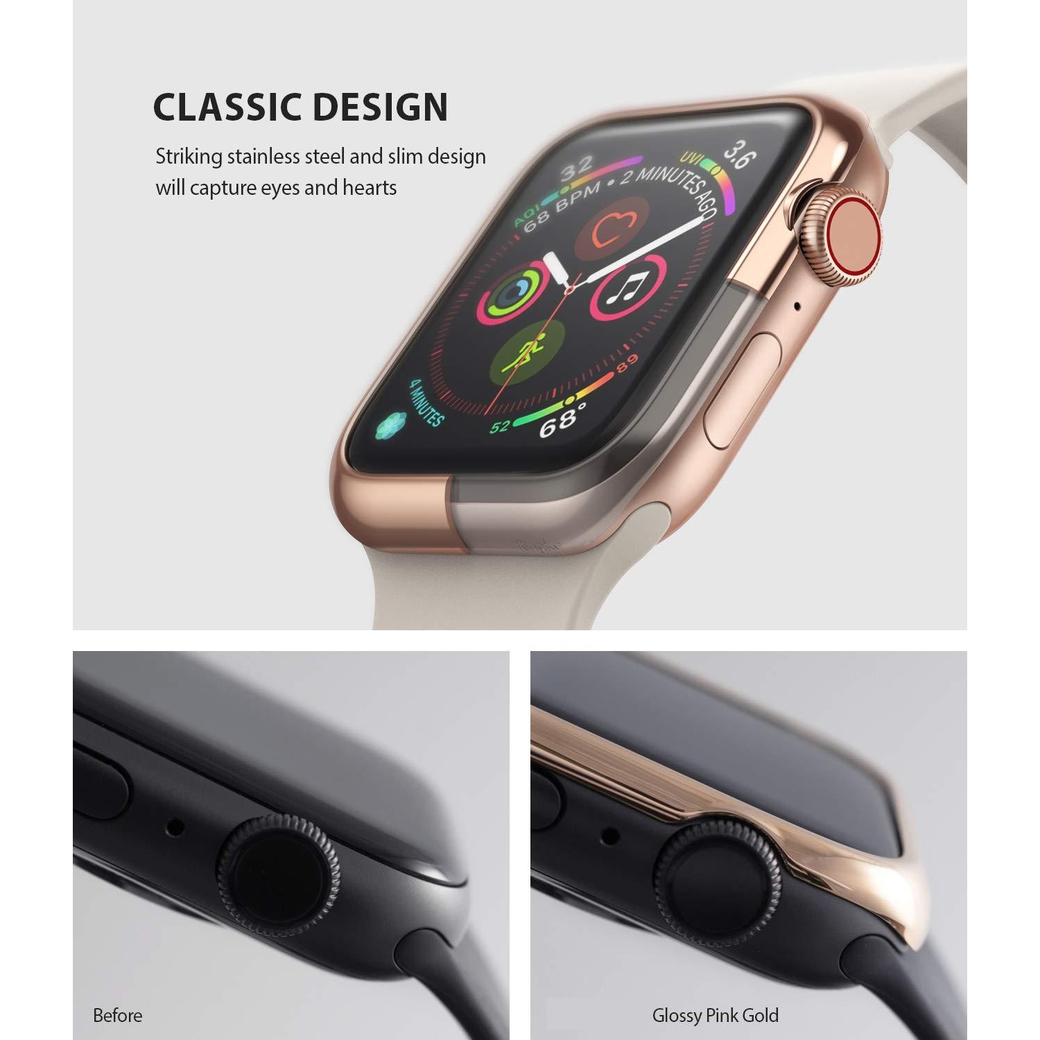 Bezel Styling Apple Watch 45mm Series 7, Rose Gold