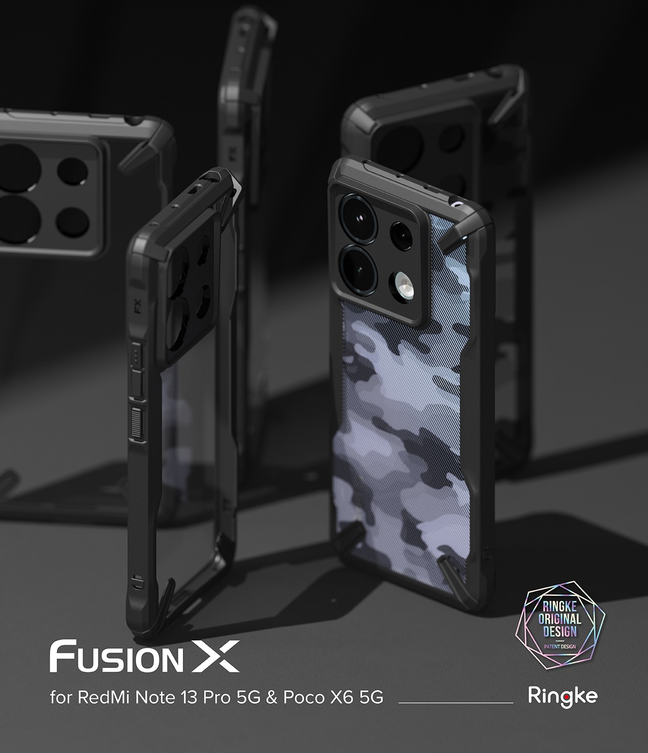 Coque Fusion X Xiaomi Redmi Note 13 Pro, noir