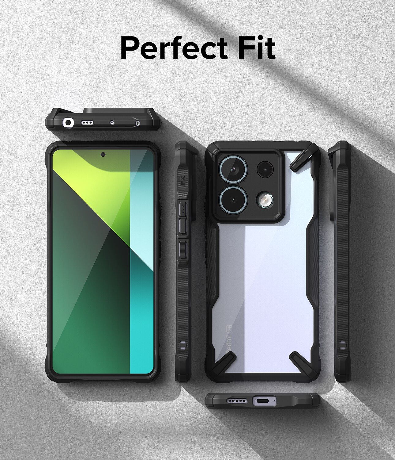 Coque Fusion X Xiaomi Redmi Note 13 Pro, noir