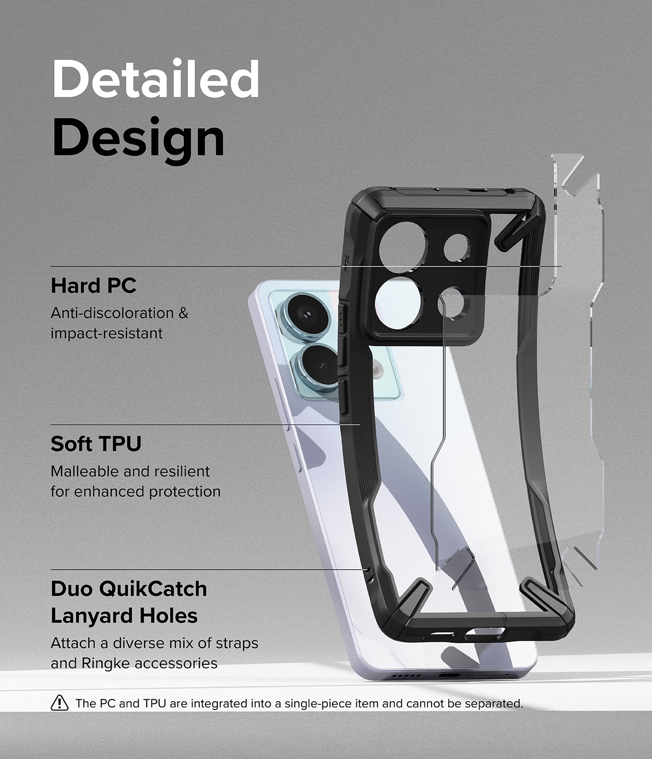 Coque Fusion X Xiaomi Redmi Note 13 Pro, Noir