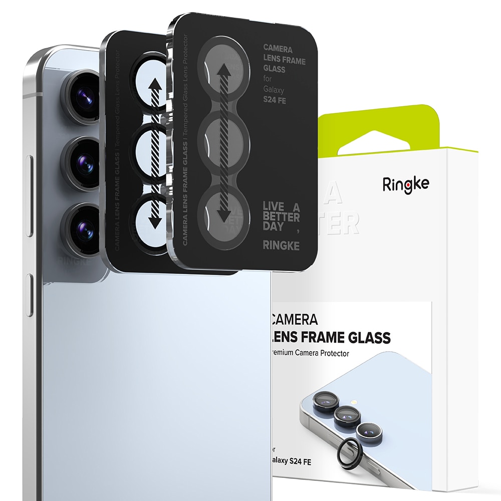Camera Lens Frame Glass (2 pièces) Samsung Galaxy S24 FE Black