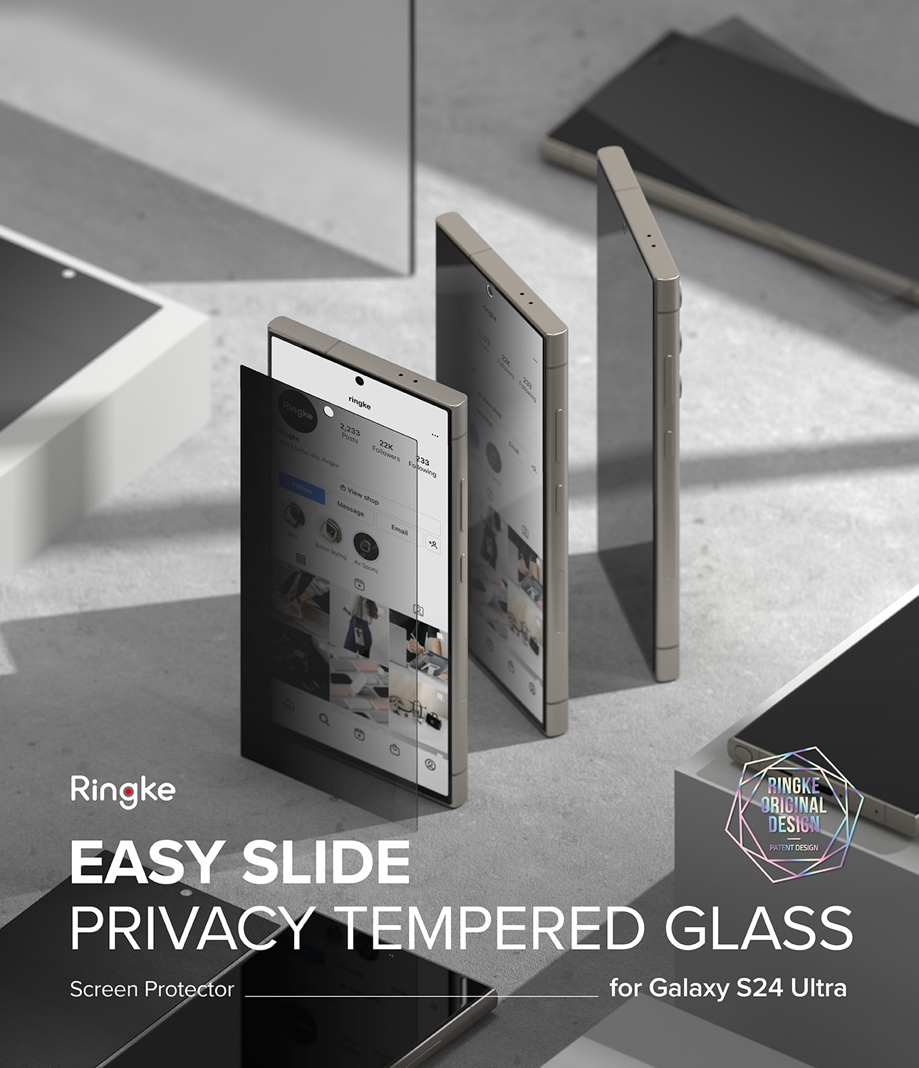 Easy Slide Privacy Glass (2 pièces) Samsung Galaxy S24 Ultra