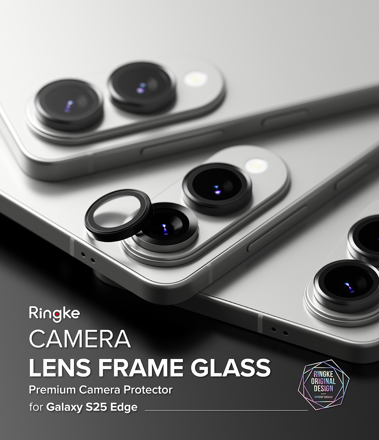 Camera Lens Frame Glass (2 pièces) Samsung Galaxy S25 Edge Black