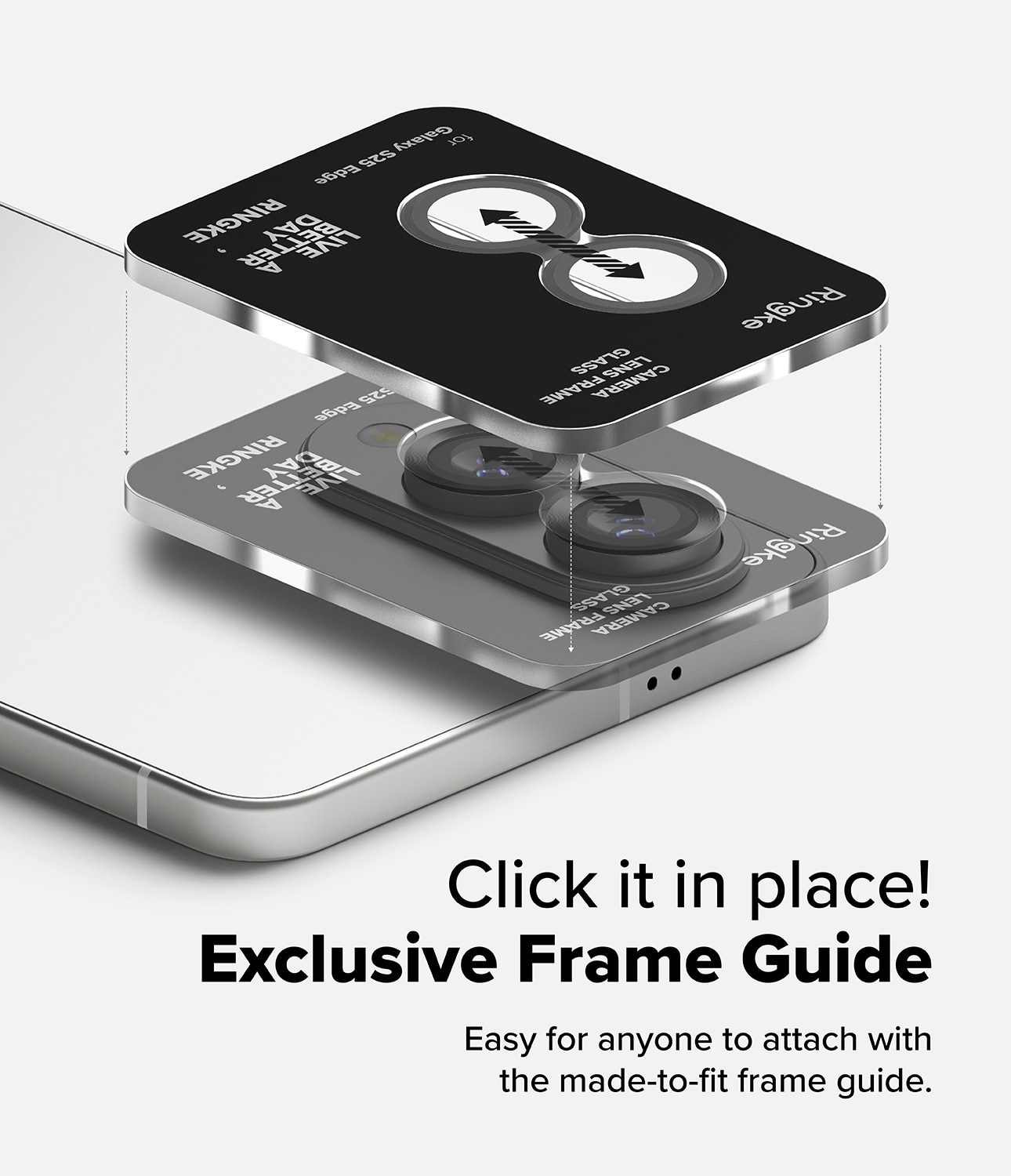 Camera Lens Frame Glass (2 pièces) Samsung Galaxy S25 Edge Black