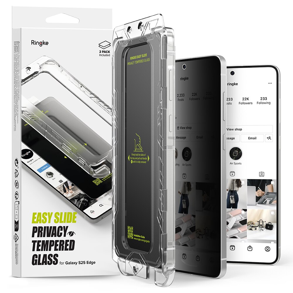 Easy Slide Privacy Glass (2 pièces) Samsung Galaxy S25 Edge