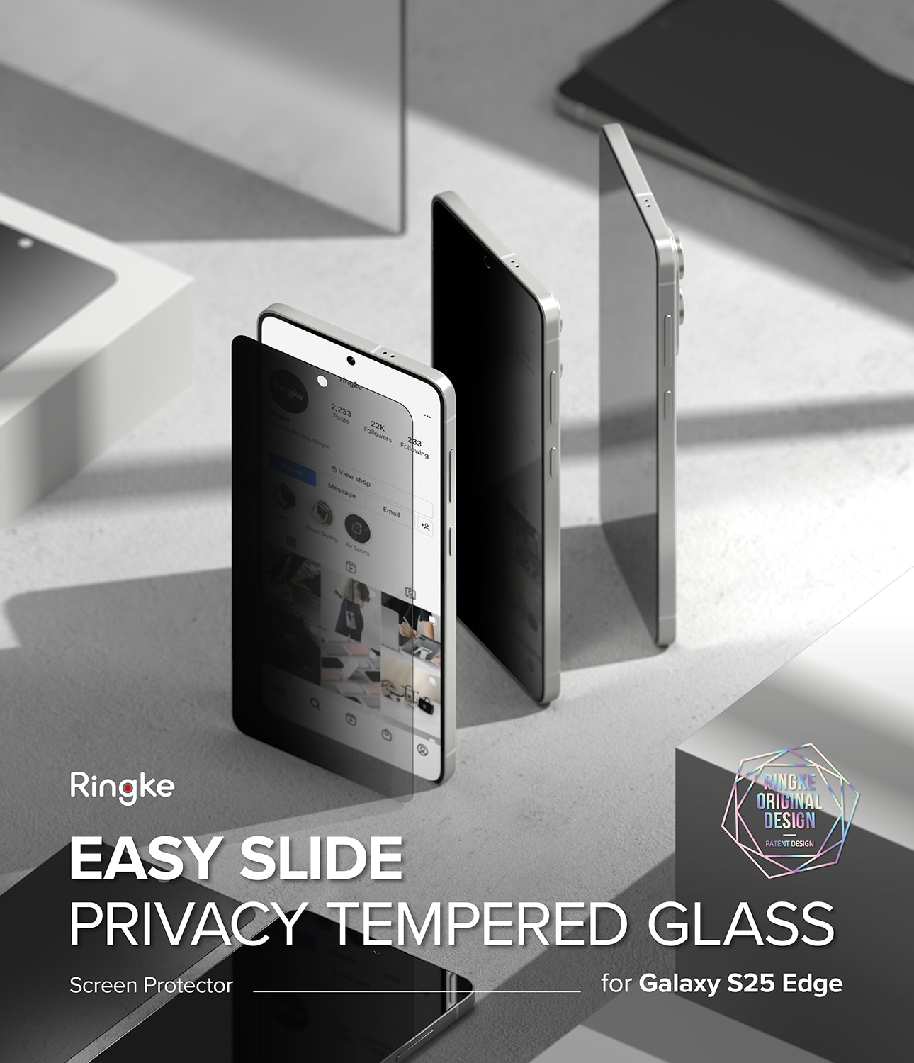 Easy Slide Privacy Glass (2 pièces) Samsung Galaxy S25 Edge