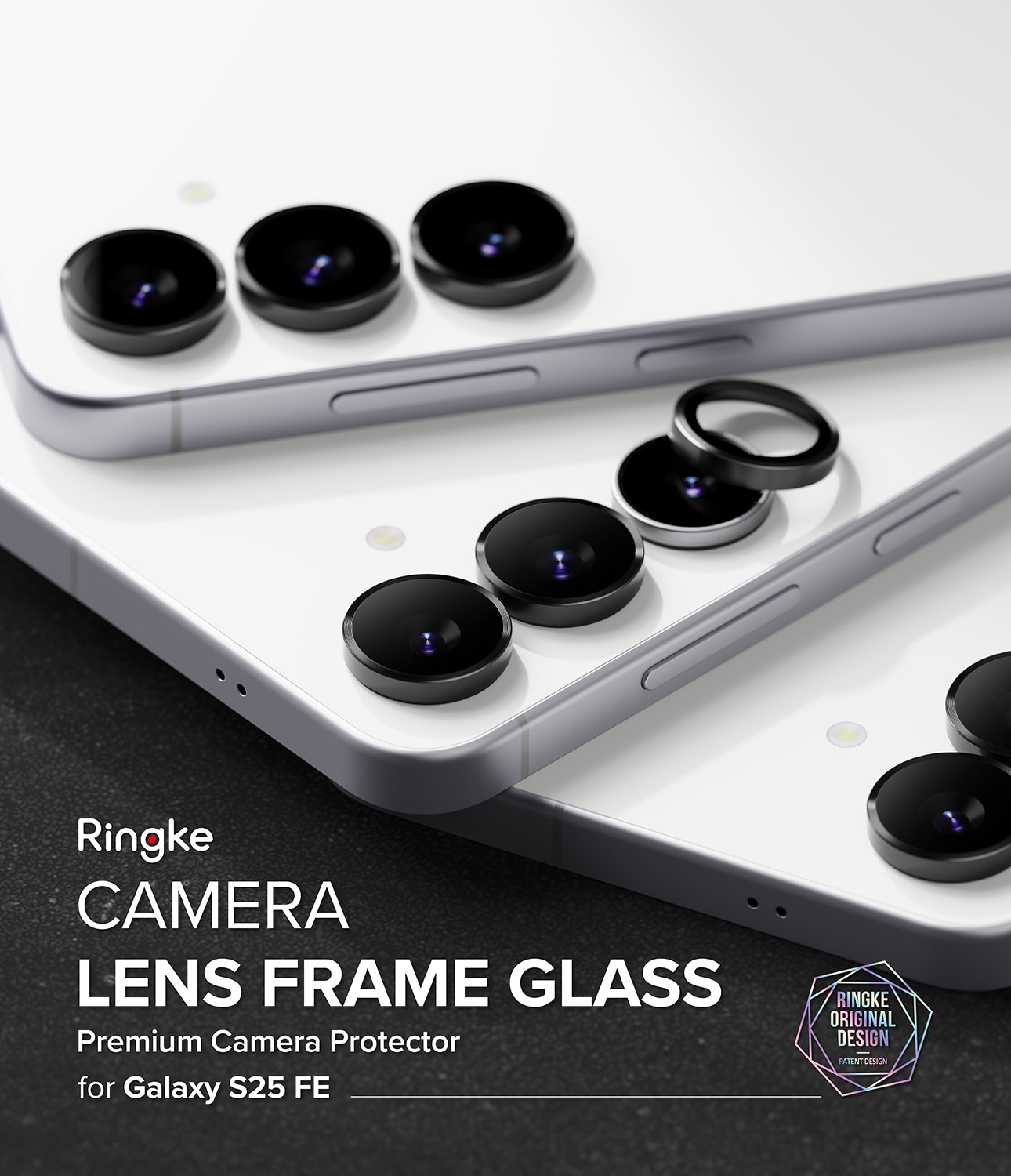 Camera Lens Frame Glass (2 pièces) Samsung Galaxy S25 FE Black