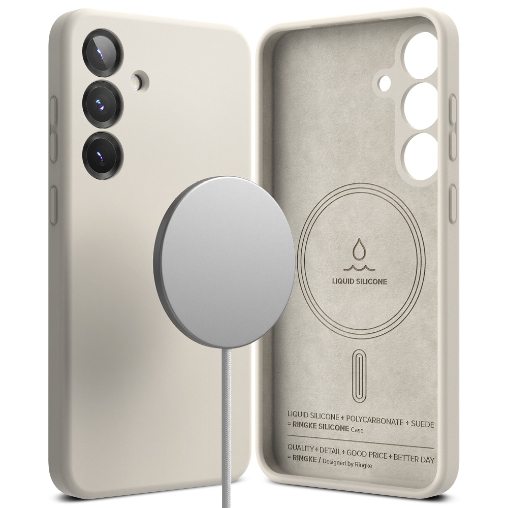 Silicone Magnetic Coque Samsung Galaxy S25 Plus Stone