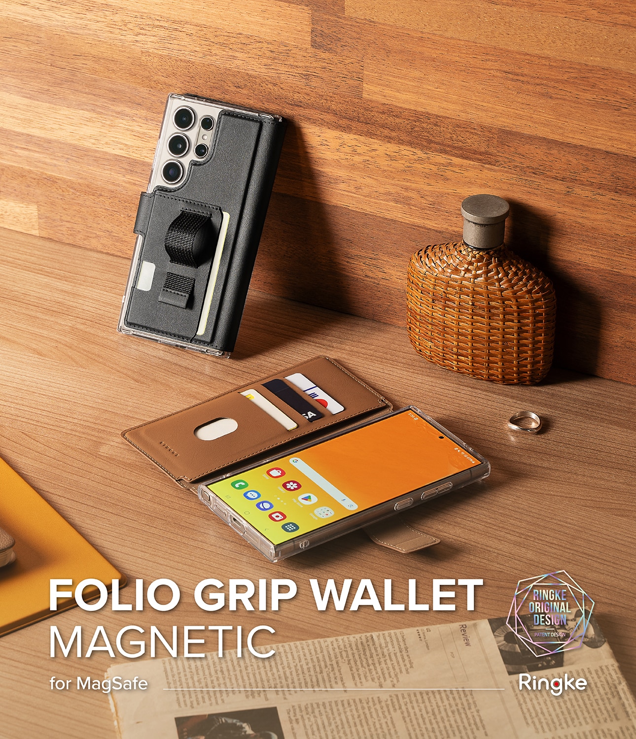 Folio Grip Wallet Magnetic Samsung Galaxy S23 Ultra Black