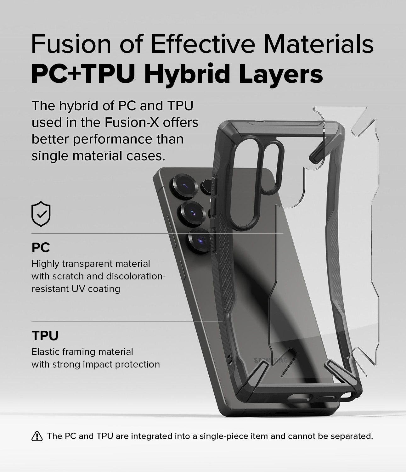 Coque Fusion X Samsung Galaxy S25 Ultra, Noir