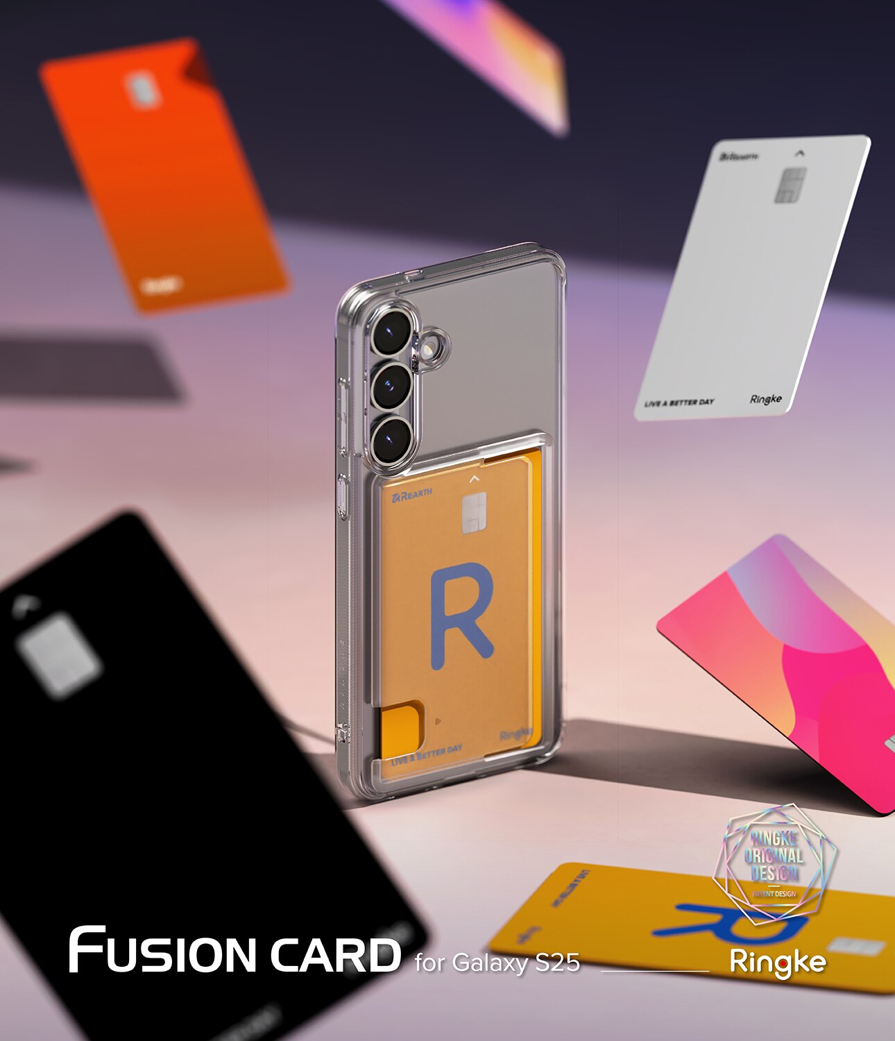 Coque Fusion Card Samsung Galaxy S25, transparent