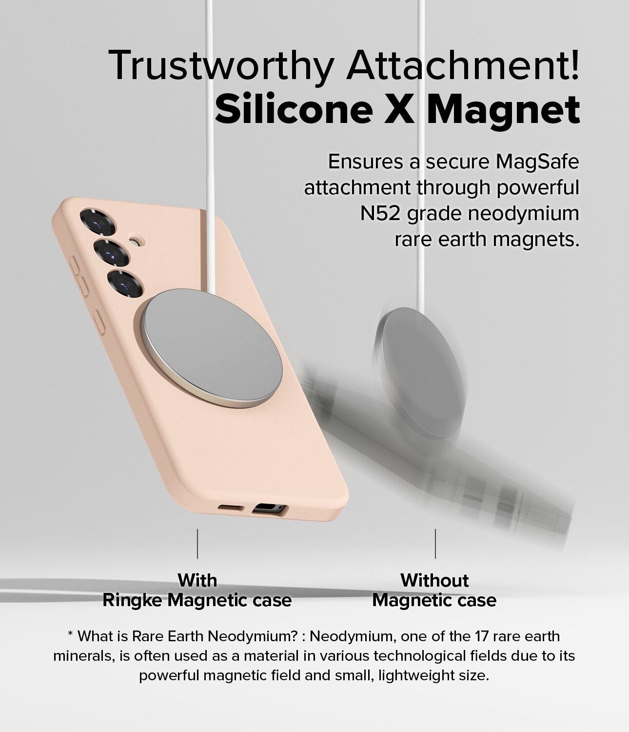 Silicone Magnetic Coque Samsung Galaxy S25 Pink Sand