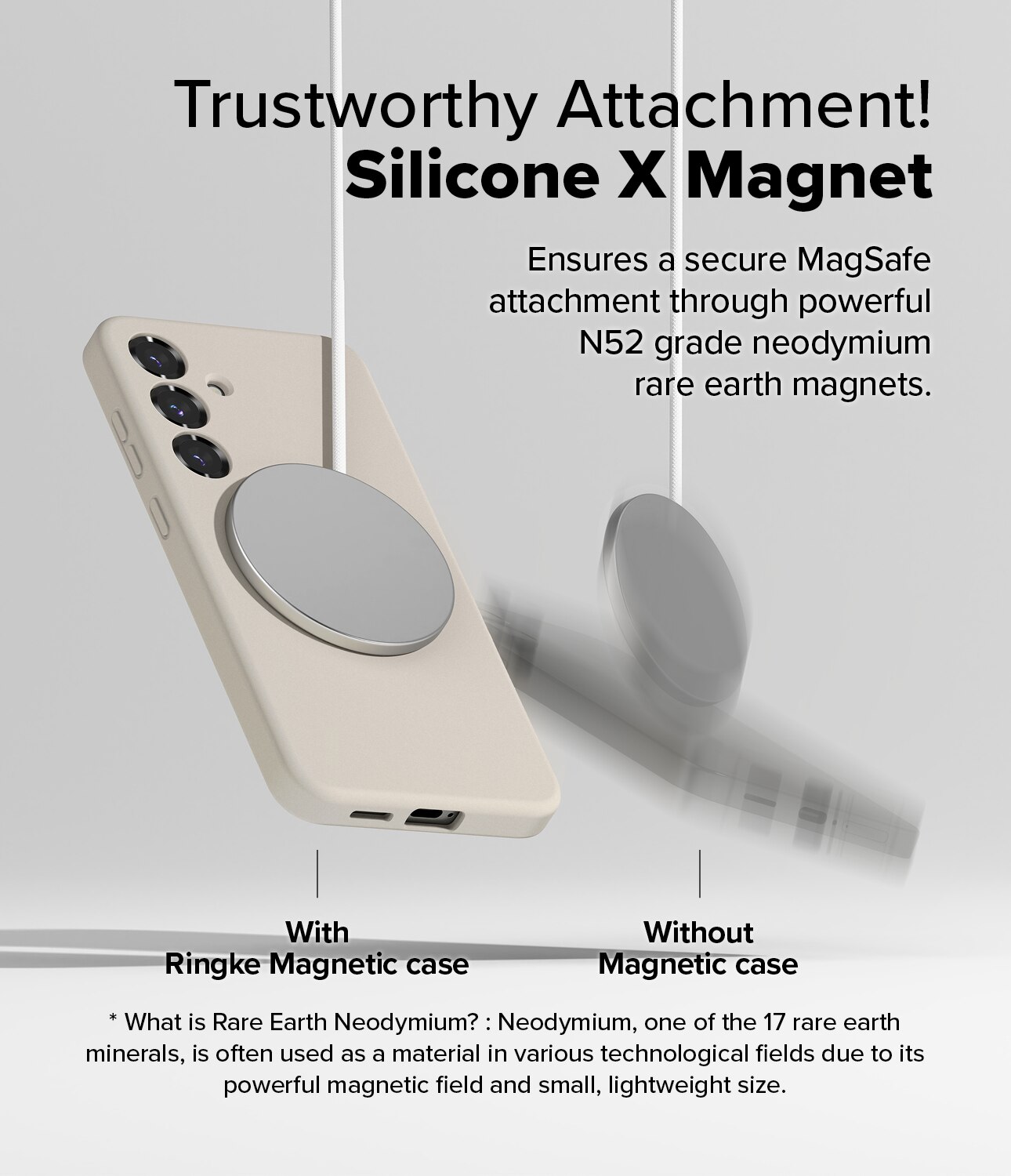 Silicone Magnetic Coque Samsung Galaxy S25 Stone