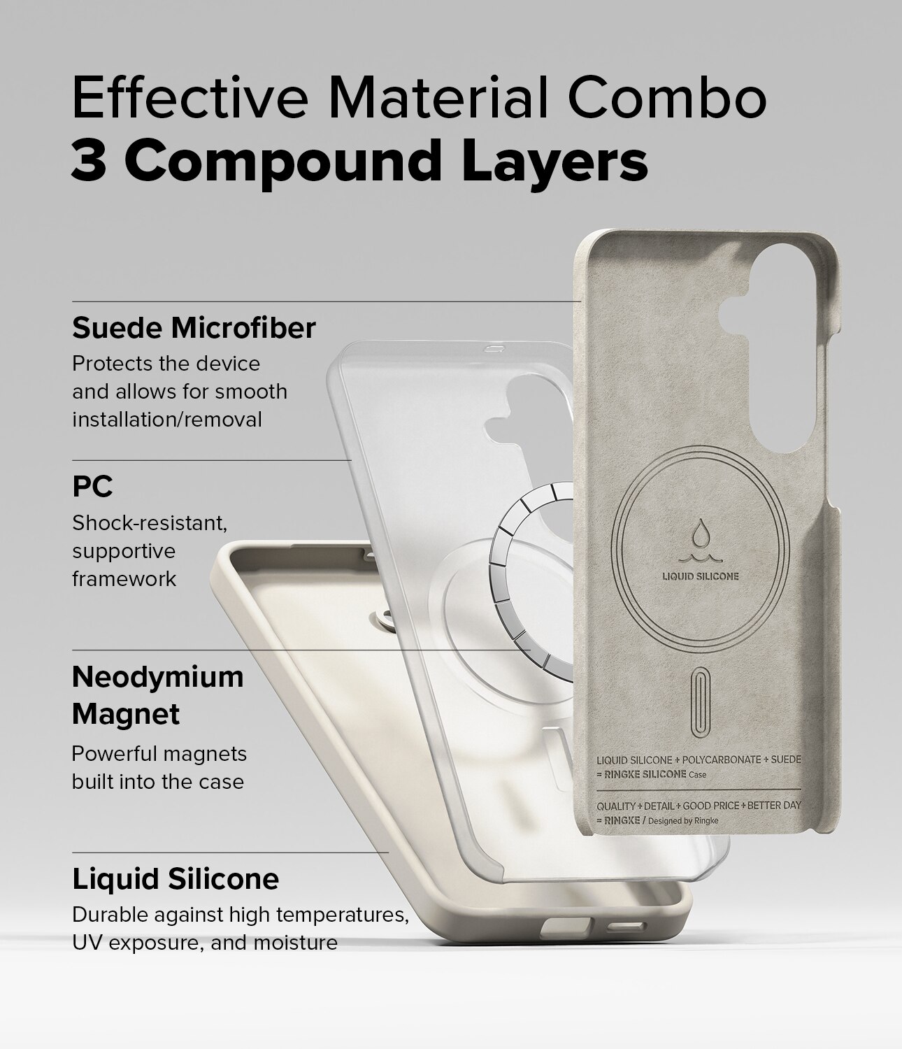 Silicone Magnetic Coque Samsung Galaxy S25 Stone
