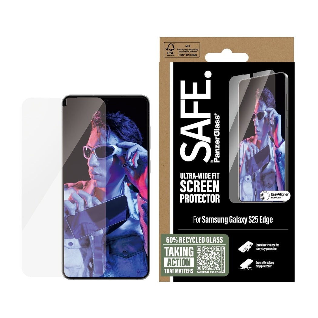 Samsung Galaxy S25 Edge Screen Protector Ultra Wide Fit (with EasyAligner)