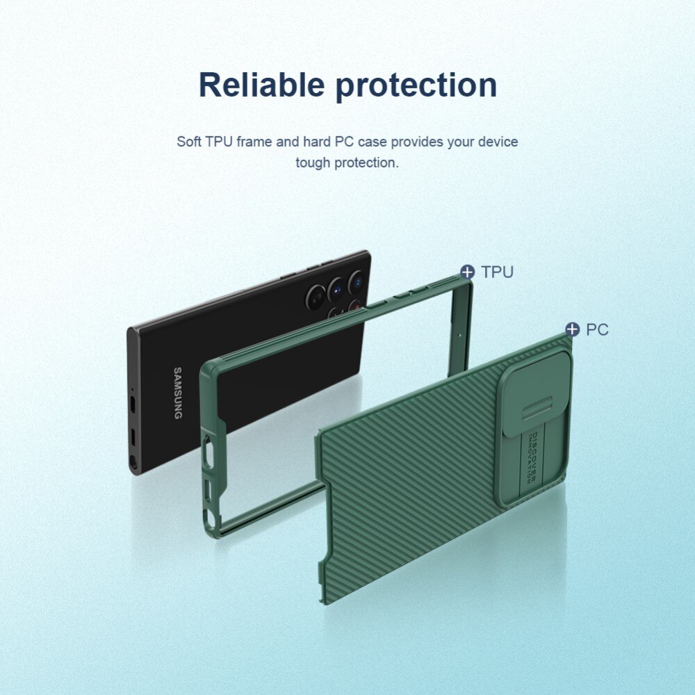 Coque CamShield Samsung Galaxy S22 Ultra, Vert