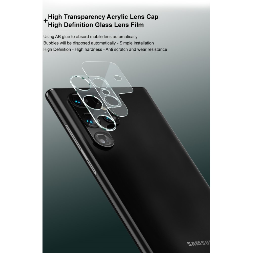 Protecteur de lentille en verre trempé 0,2 mm Samsung Galaxy S22 Ultra, Transparent