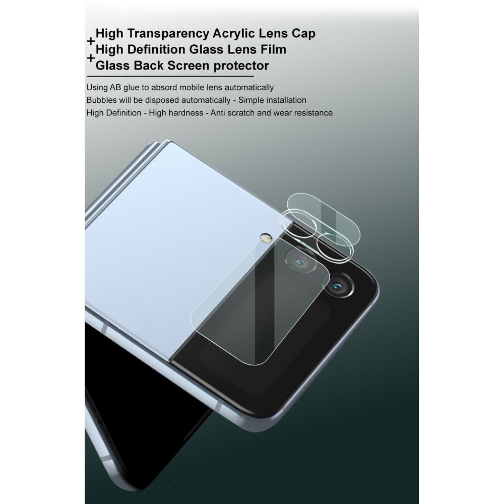 Protecteur d'objectif+Protection d'écran arriere en verre trempé Samsung Galaxy Z Flip 4