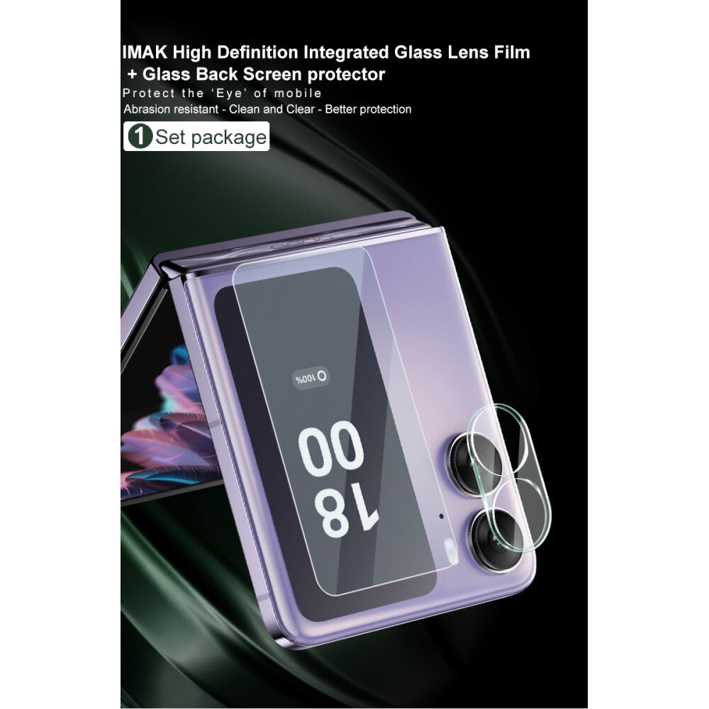 Protecteur d'objectif + Protection d'écran arriere en verre trempé Oppo Find N2 Flip Transparent