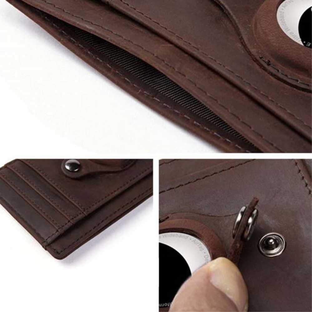 Slim Porte cartes de crédit AirTag, marron