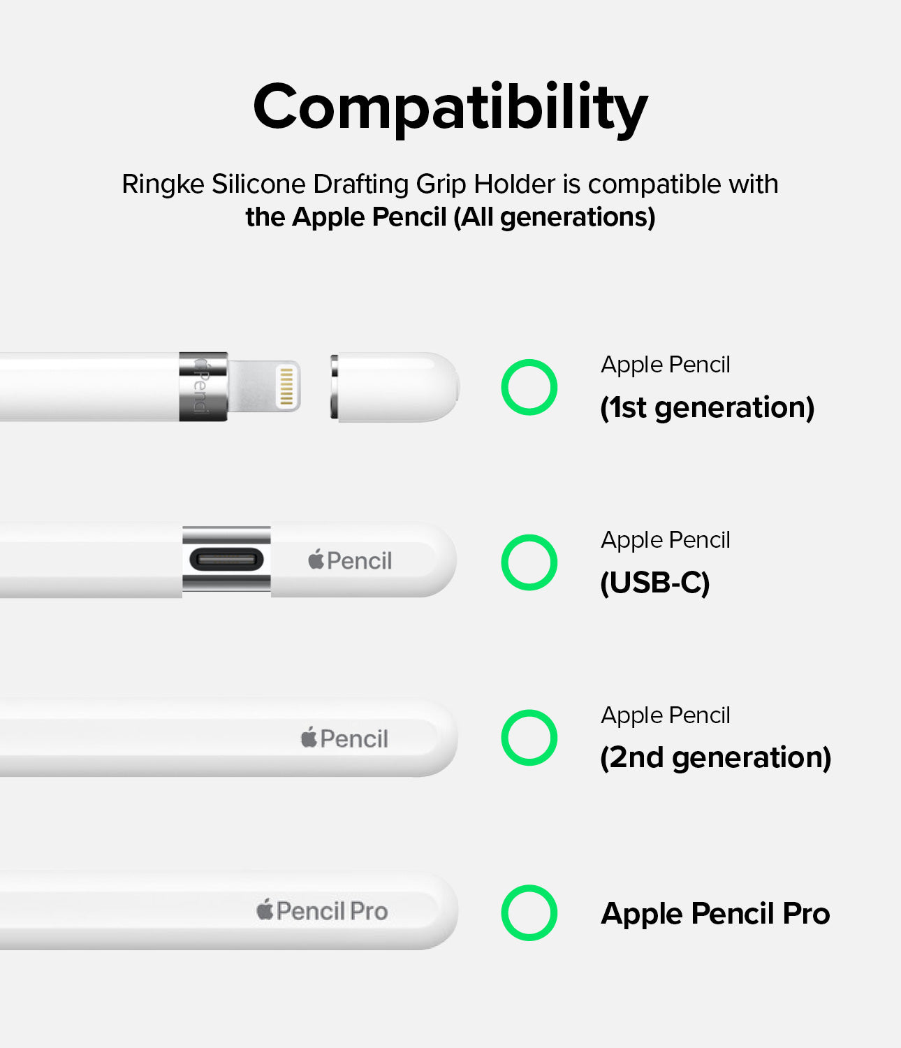 Silicone Grip Holder Apple Pencil, blanc