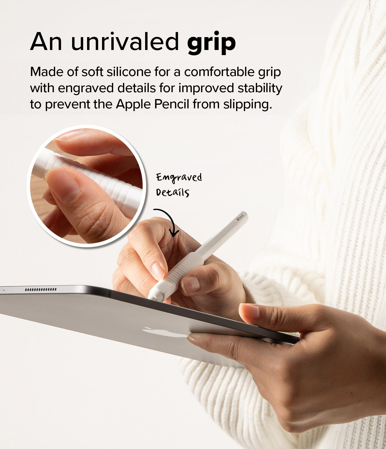 Silicone Grip Holder Apple Pencil, blanc