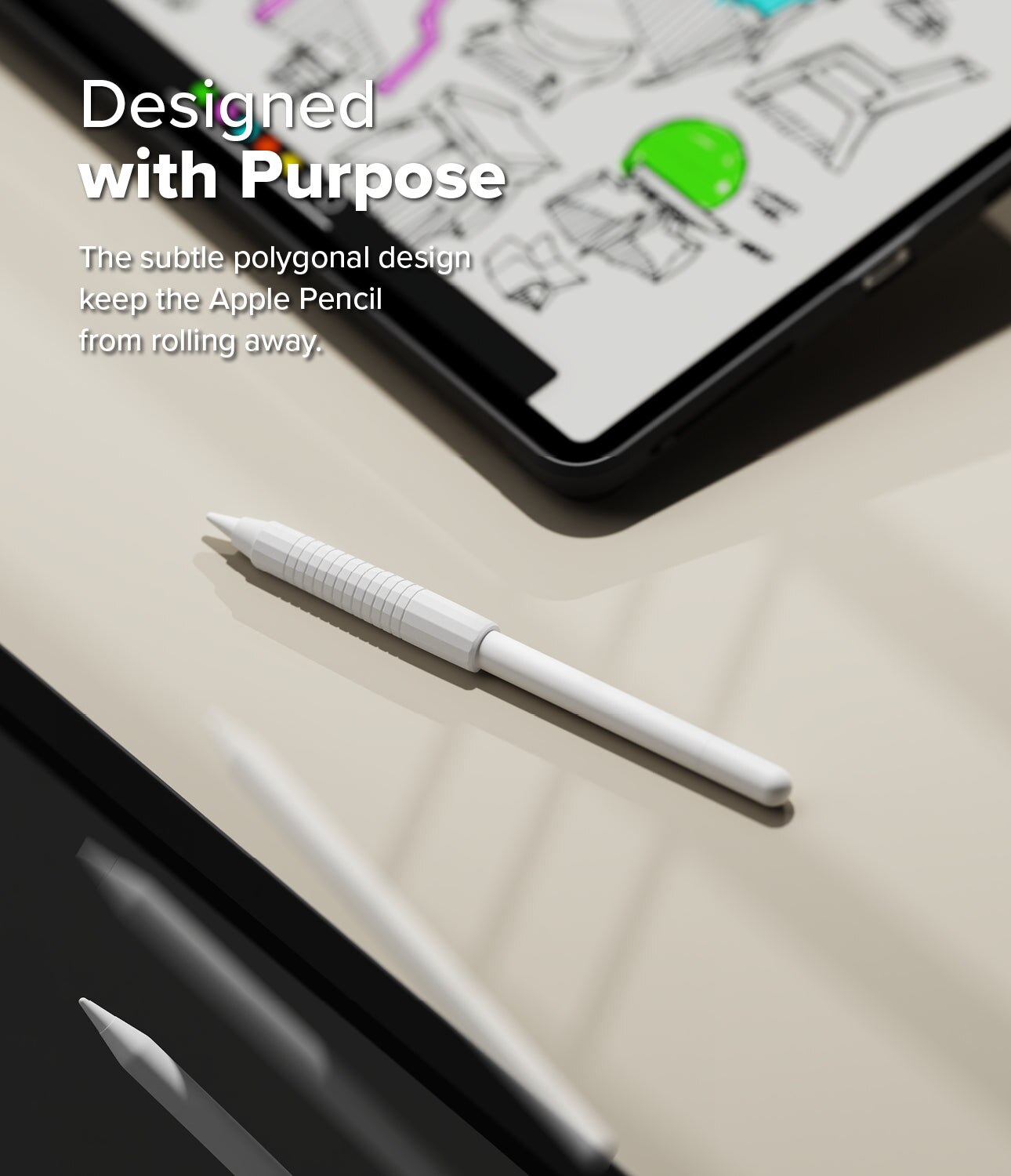 Silicone Grip Holder Apple Pencil, blanc