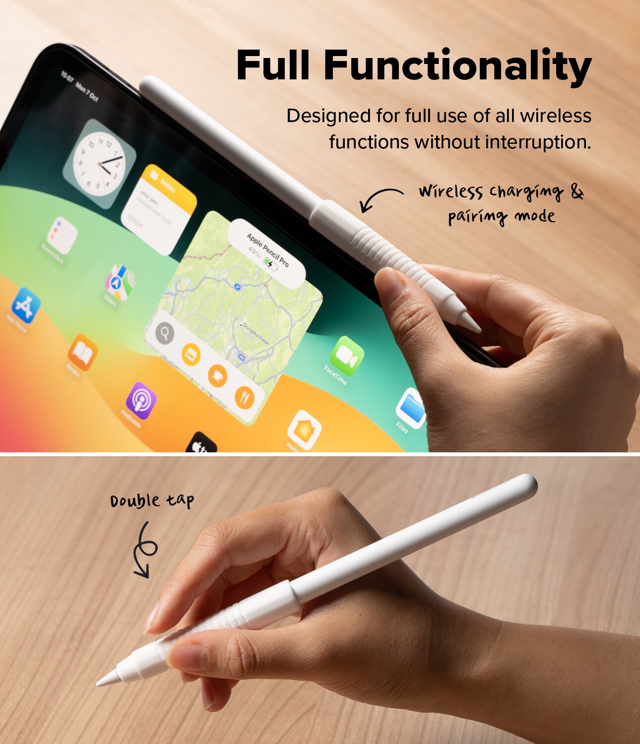 Silicone Grip Holder Apple Pencil, blanc