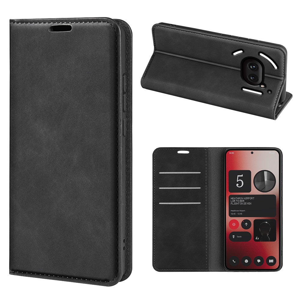 Coque portefeuille mince Nothing Phone 2a, Noir