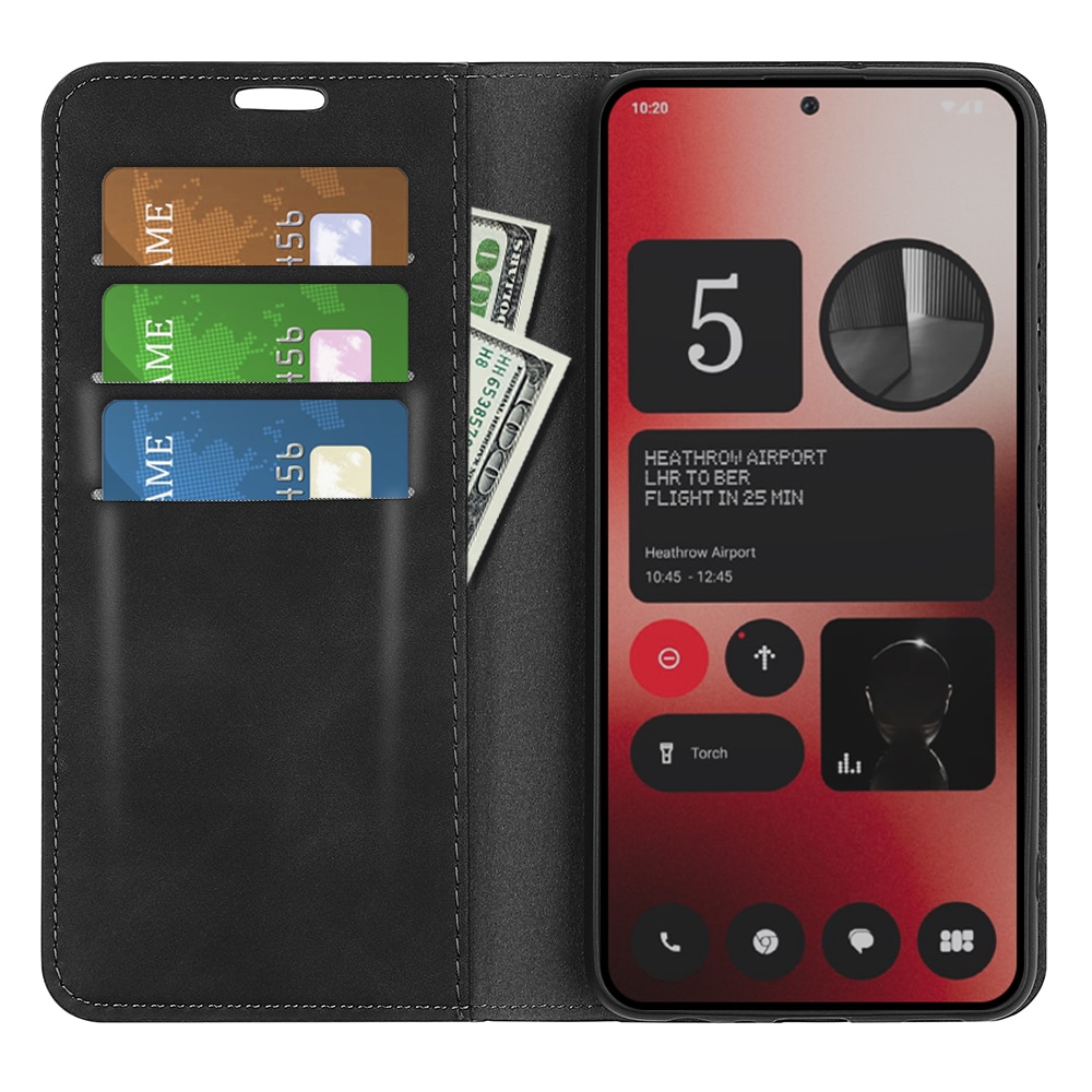 Coque portefeuille mince Nothing Phone 2a, Noir