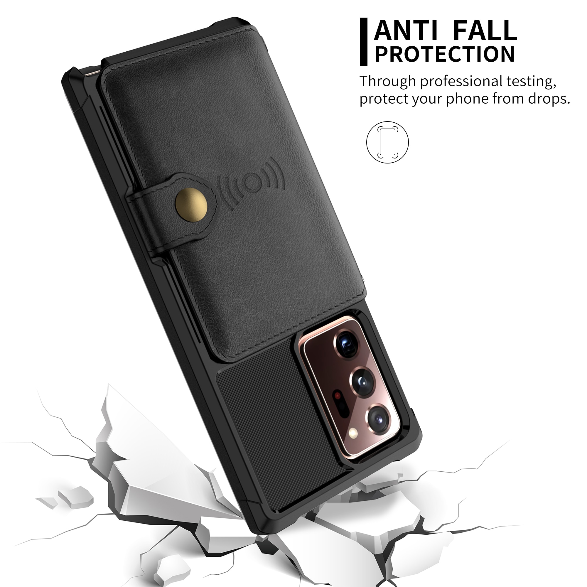 Coque porte-cartes Tough Multi-slot Samsung Galaxy Note 20 Ultra, noir