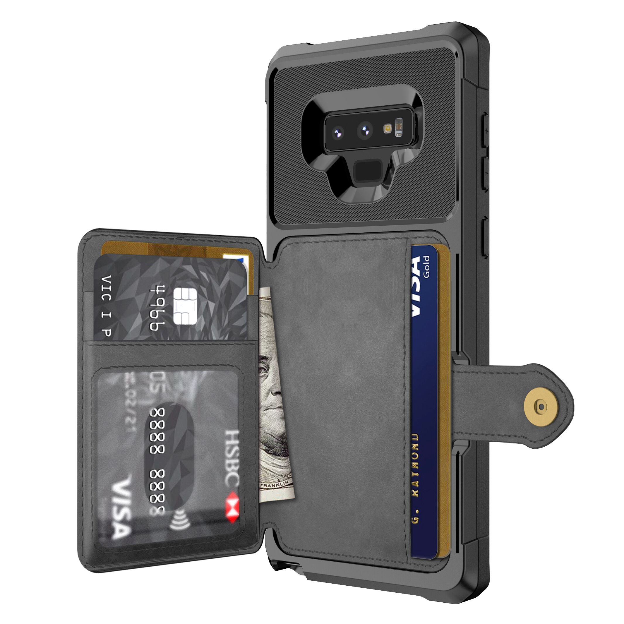 Coque porte-cartes Tough Multi-slot Samsung Galaxy Note 9, Noir