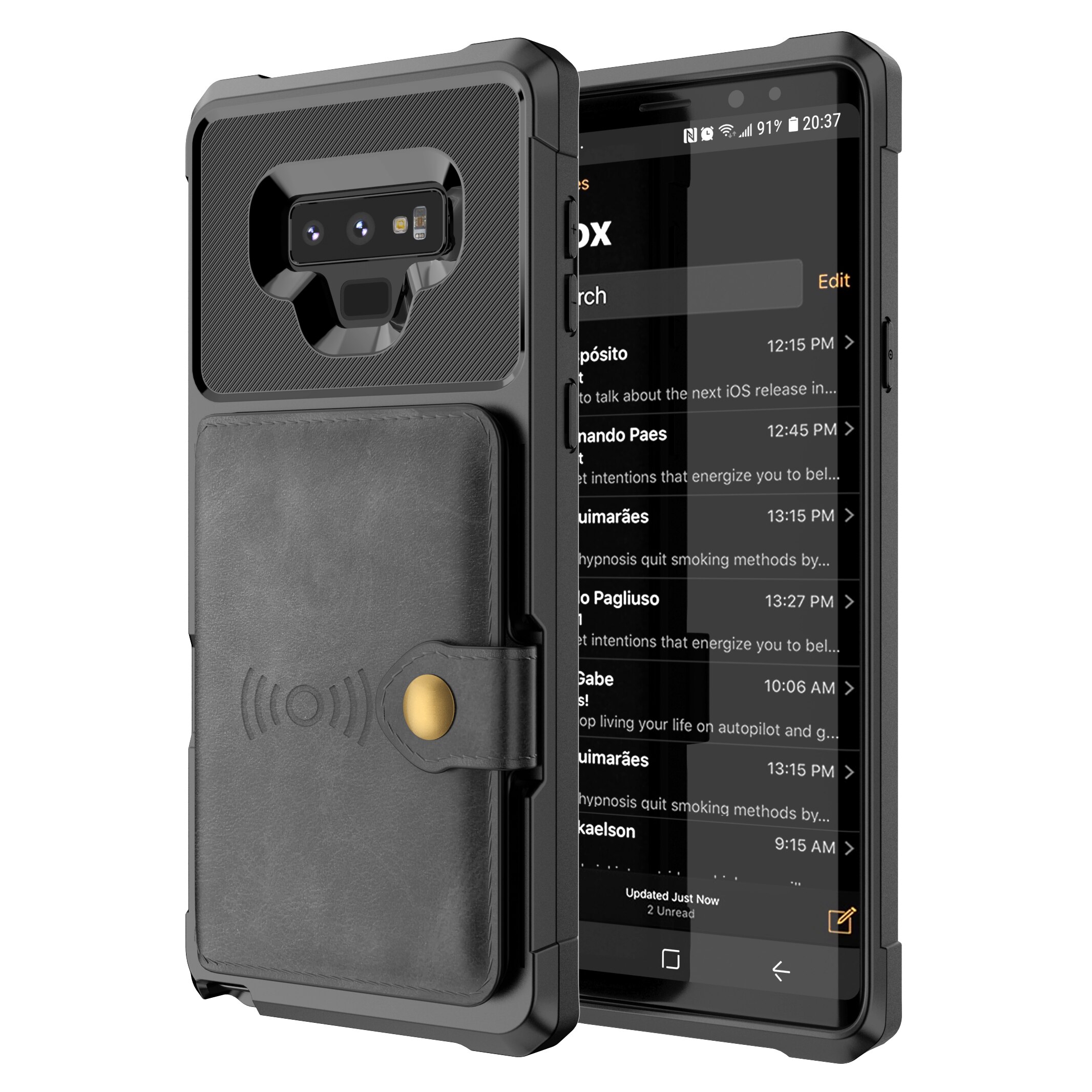 Coque porte-cartes Tough Multi-slot Samsung Galaxy Note 9, Noir