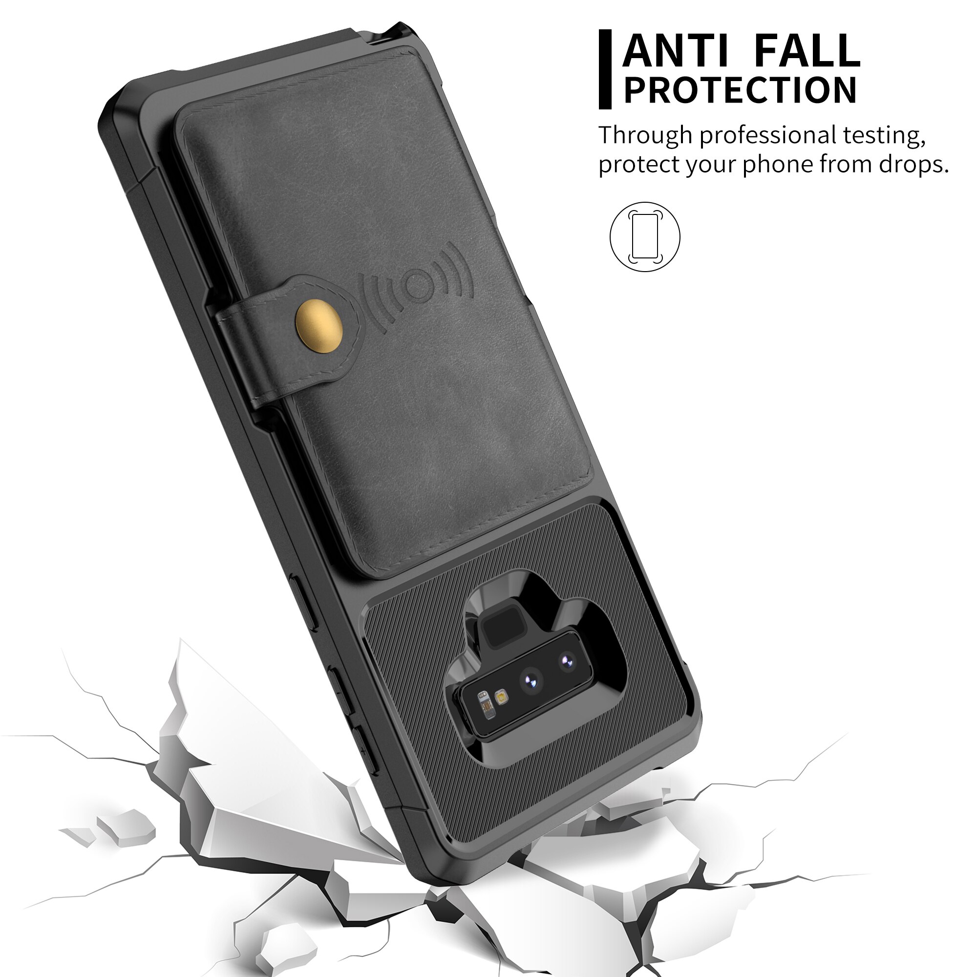 Coque porte-cartes Tough Multi-slot Samsung Galaxy Note 9, Noir