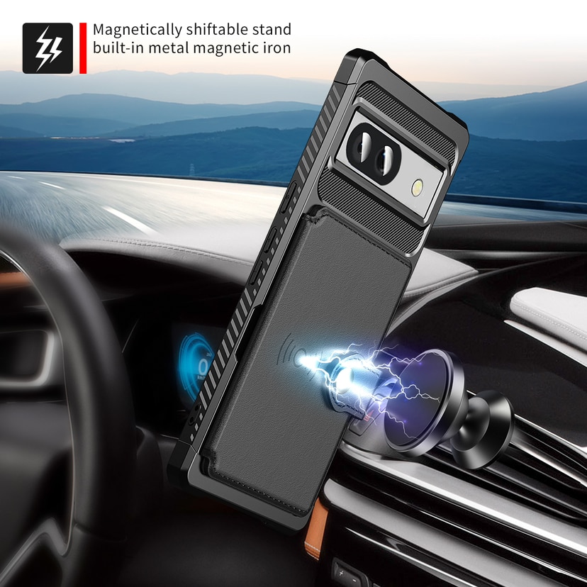 Coque porte-cartes Tough Multi-slot Google Pixel 8a, Noir