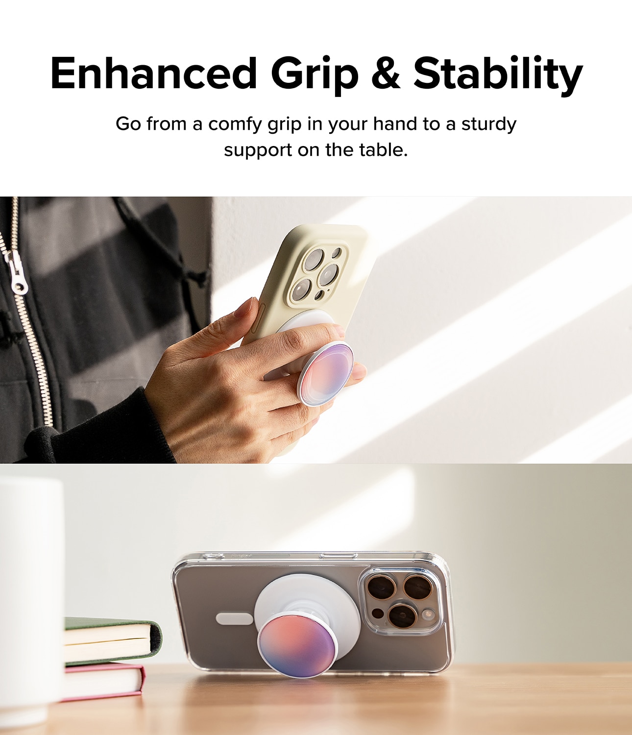 Tok Magnetic Support et Grip pour Smartphone, Glossy Aurora
