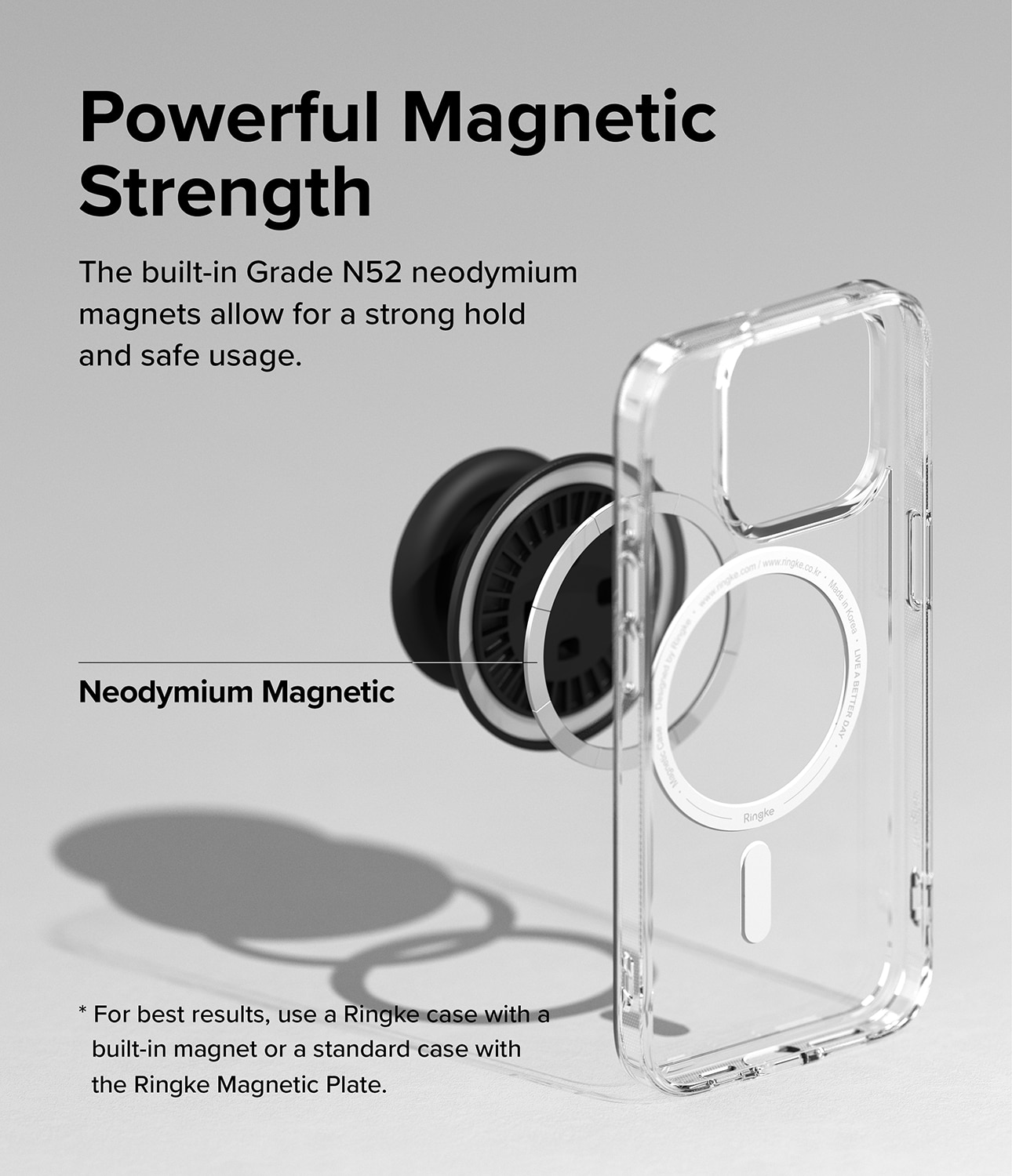 Tok Magnetic Support et Grip pour Smartphone, Black