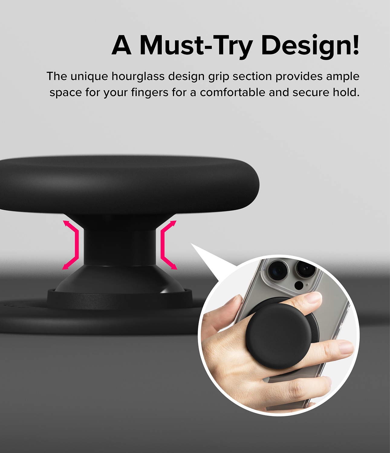 Tok Magnetic Support et Grip pour Smartphone, Black