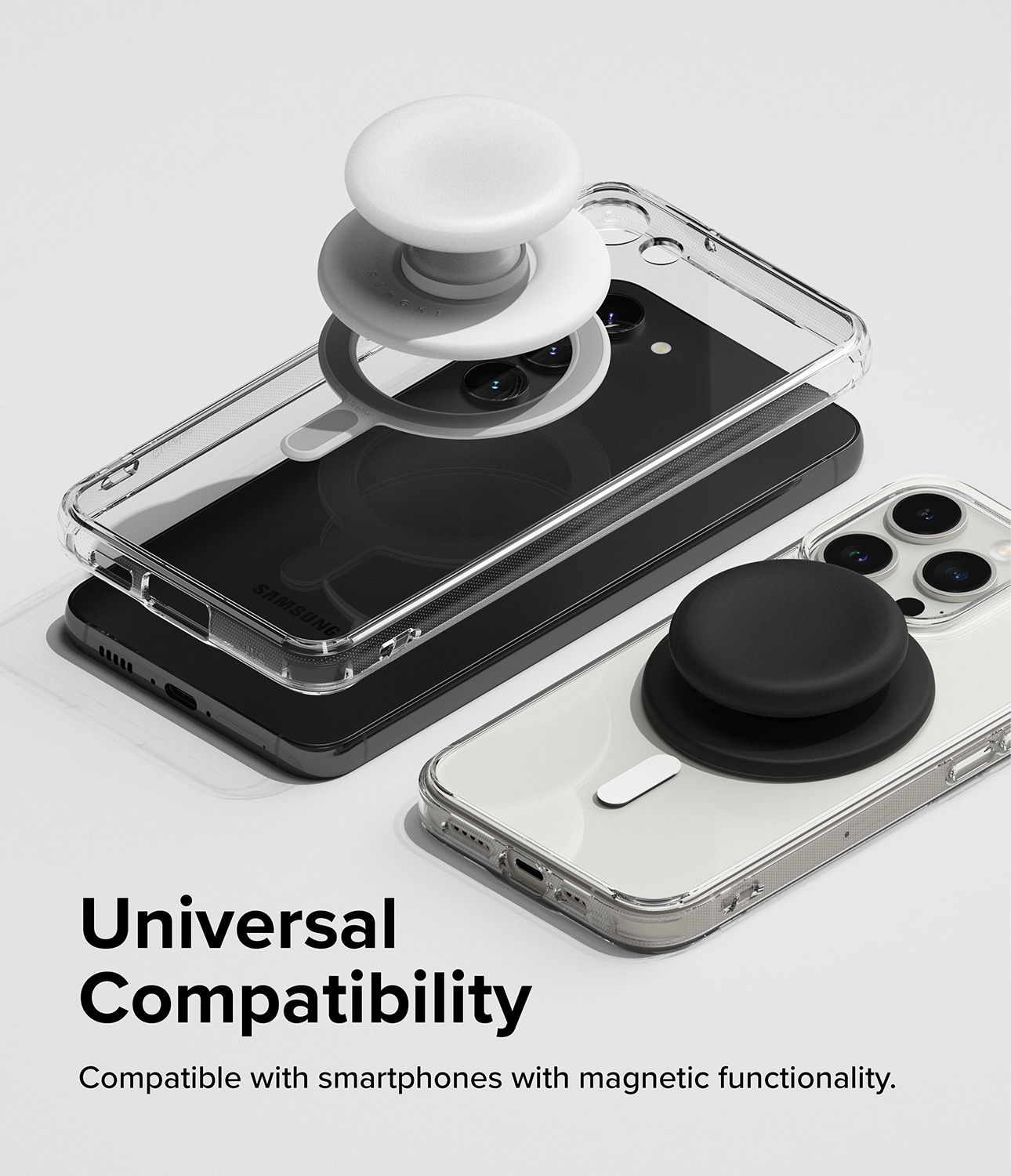 Tok Magnetic Support et Grip pour Smartphone, Black