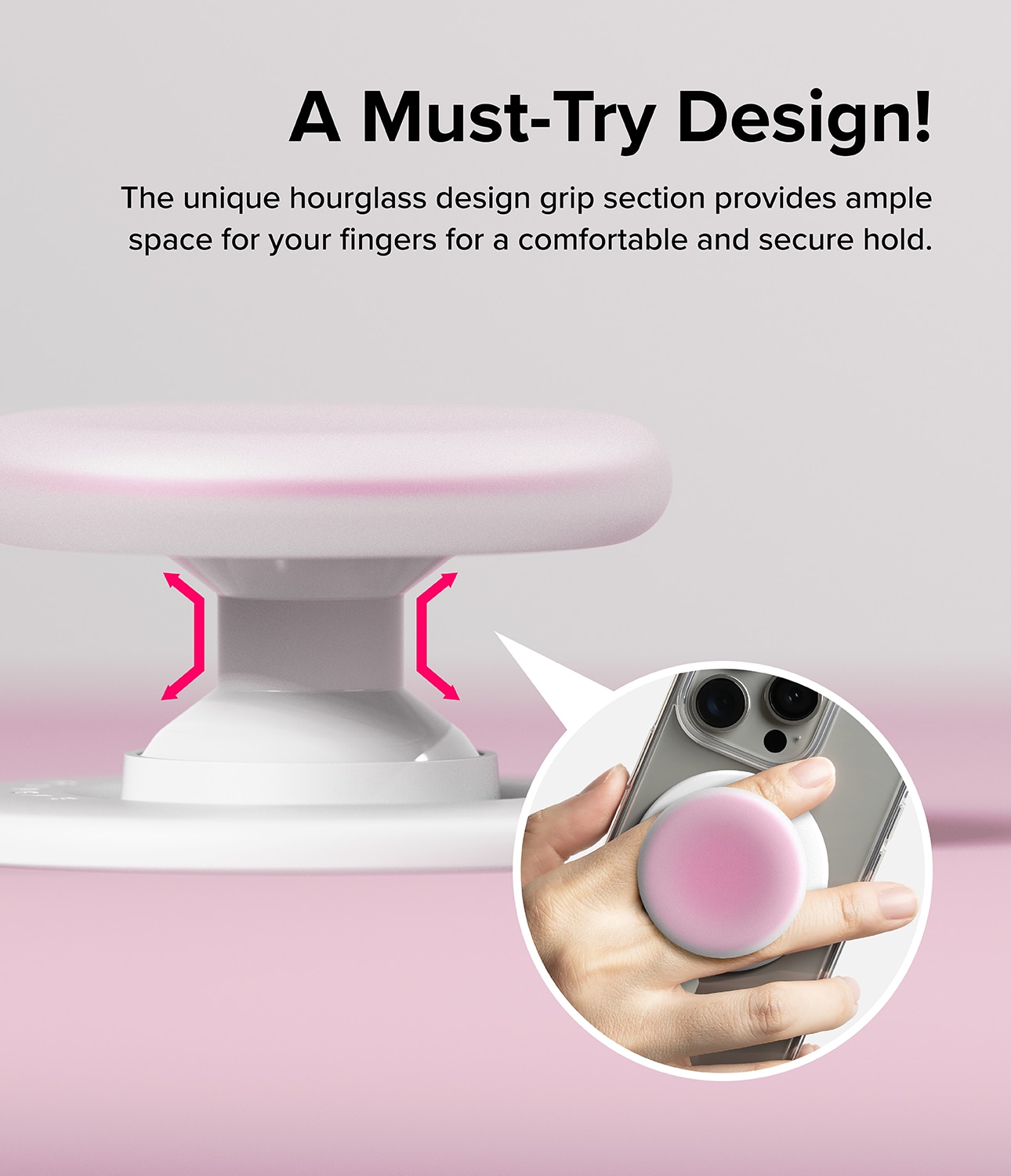 Tok Magnetic Support et Grip pour Smartphone, Ice Pink