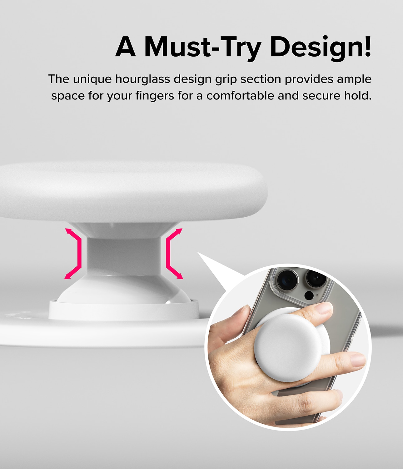 Tok Magnetic Support et Grip pour Smartphone, Ice White