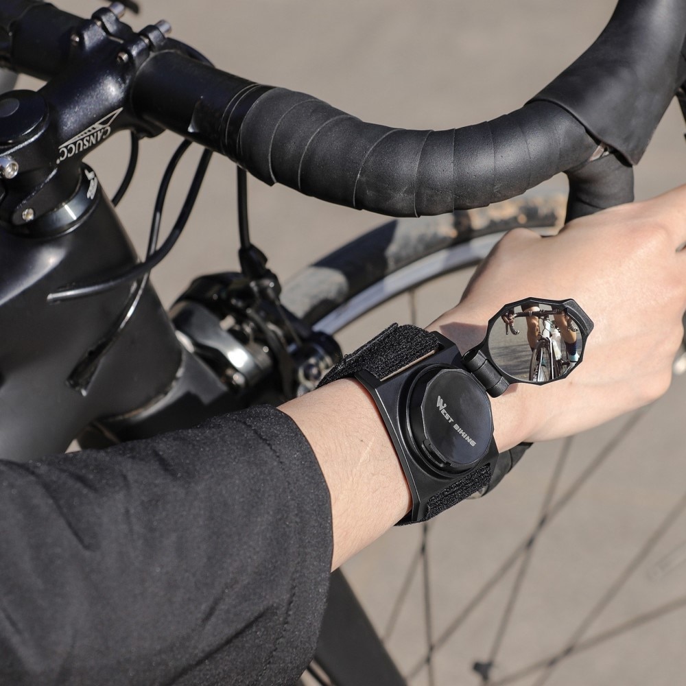 Miroir rotatif pour bracelet de vélo, noir