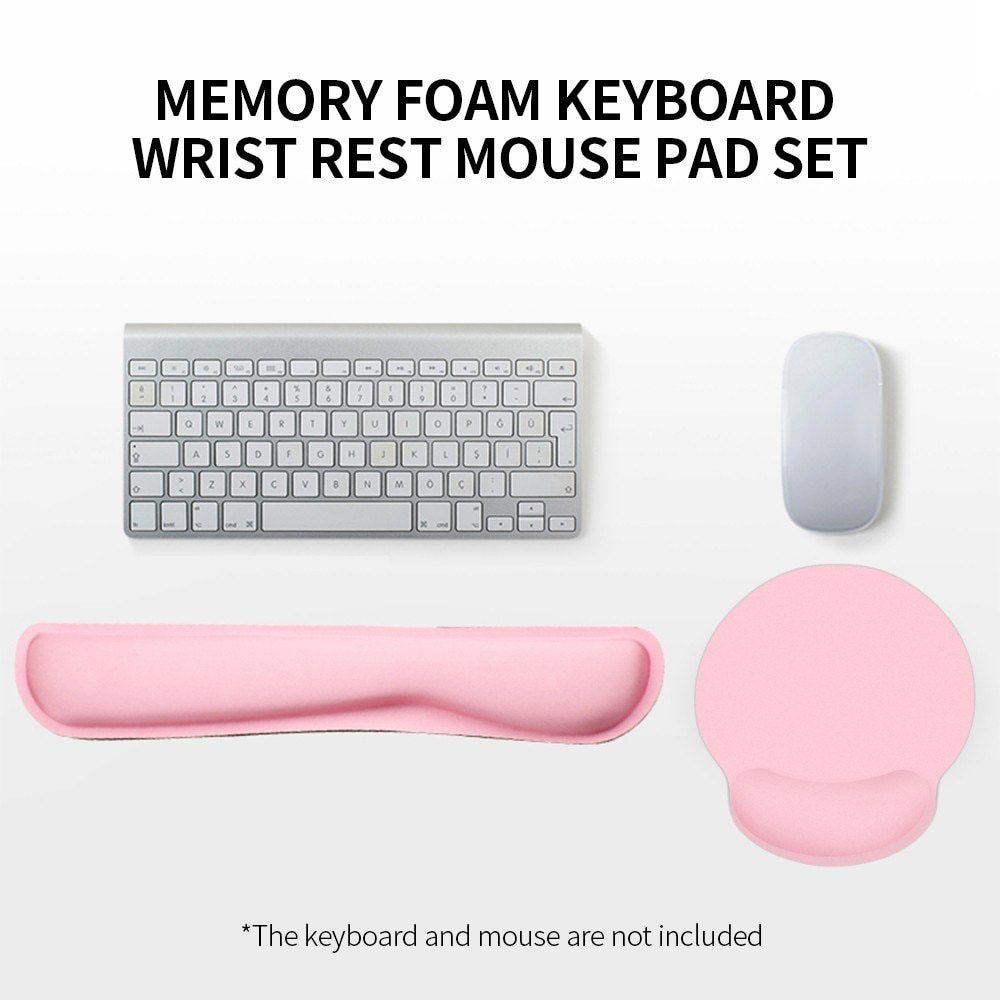 Support de poignet pour clavier et tapis de souris, rose